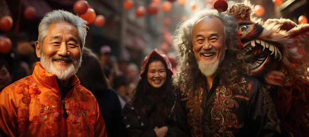 Chinese Street Celebrations Bustling streets filled with colorful decorations and lively paradesGenerated with AI