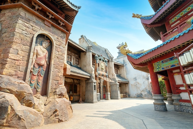 Chinese-style ancient architecture, Hainan, China.