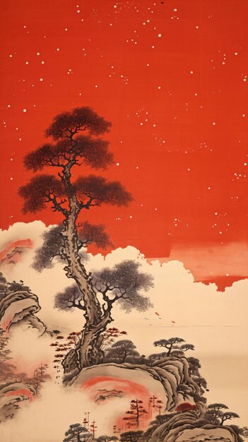 Chinese style artistic conception ink painting Chinese style Chinese painting ink landscape
