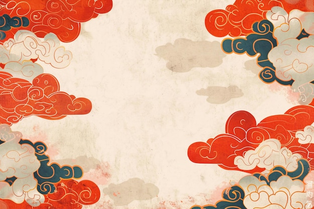 Photo chinese style traditional auspicious cloud pattern material national style classical auspicious clo