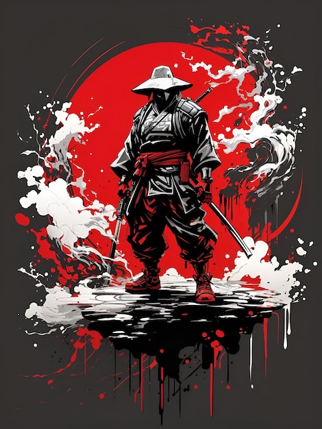 Chinese T-shirt ontwerp inkt kunst