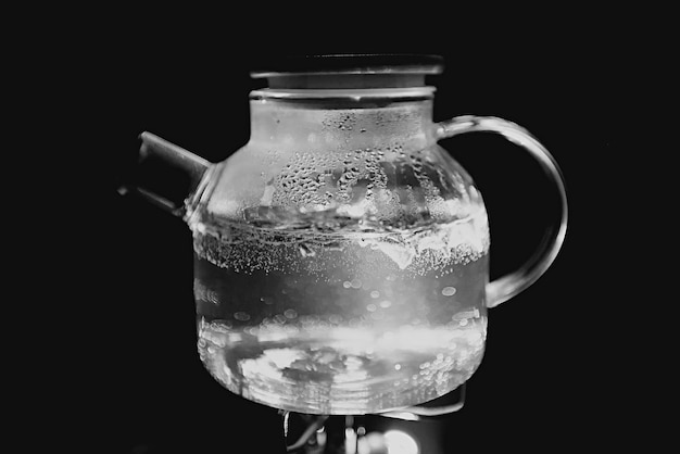 Photo chinese tea ceremony glass teapot brewed