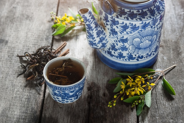 Chinese tea pot and cup.