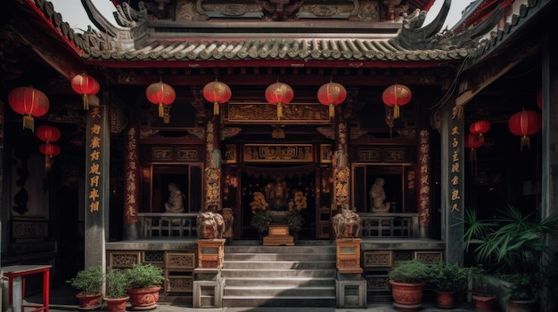 中国寺庙佛寺生成人工智能照片