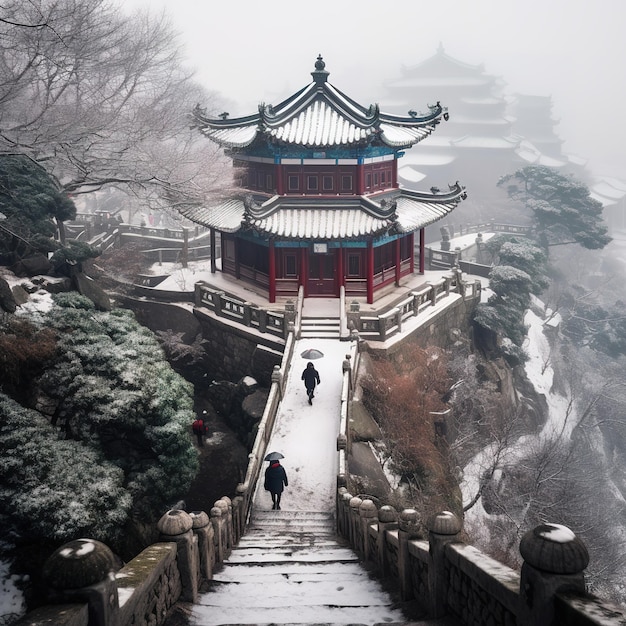 Вид на китайский храм