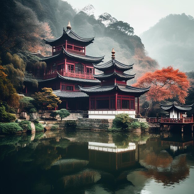 Chinese temple view