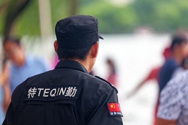 Photo chinese teqin officer in hangzhou