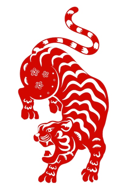 Chinese tiger year png clipart red traditional design