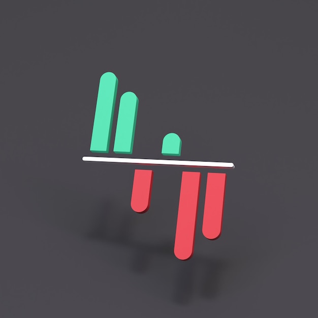 Chinese trading candles 3d render illustration