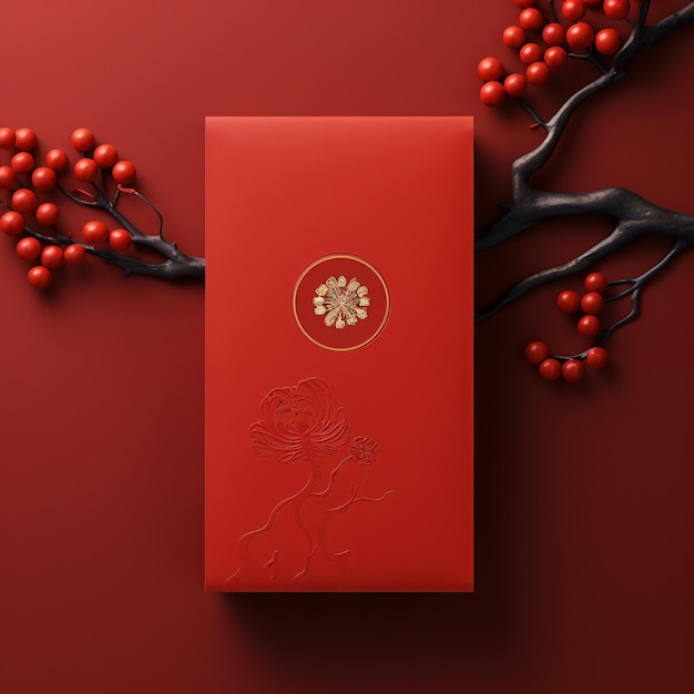 Photo chinese traditional new year red envelope design cover