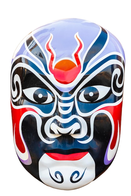 Photo chinese traditional opera facial painting mask with clipping path