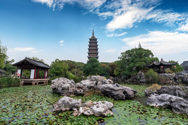 Chinese tuin landschap straatmening