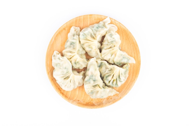 Chinese vegetables dumplings on white  