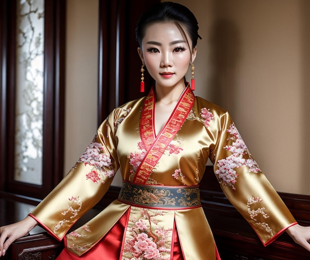 Chinese vrouw met traditionele kleding