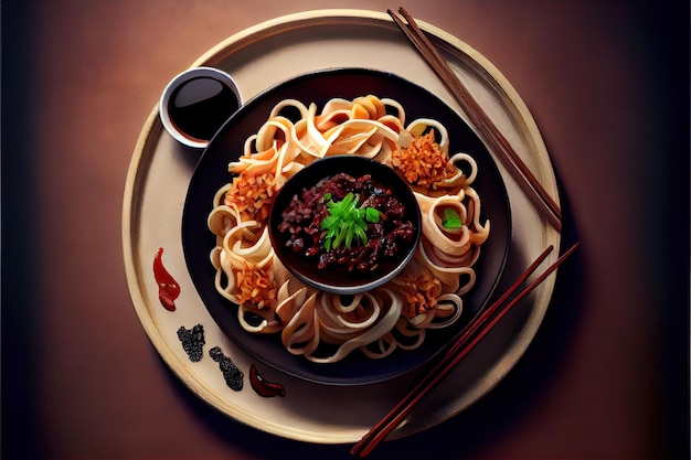 Photo chinese zha jiang mian food