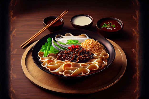 Photo chinese zha jiang mian food