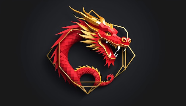 Китайский дракон зодиака празднует Новый год 2024 года