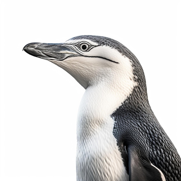 chinstrap penguin on white background