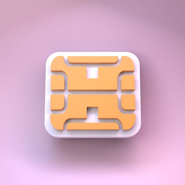 The chip icon is shown in 3d 3d render