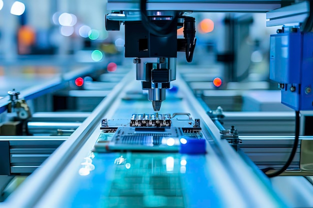 Chip manufacturing production line AI technology generated image