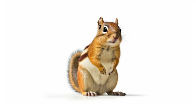 Photo chipmunk isolated white background generative ai