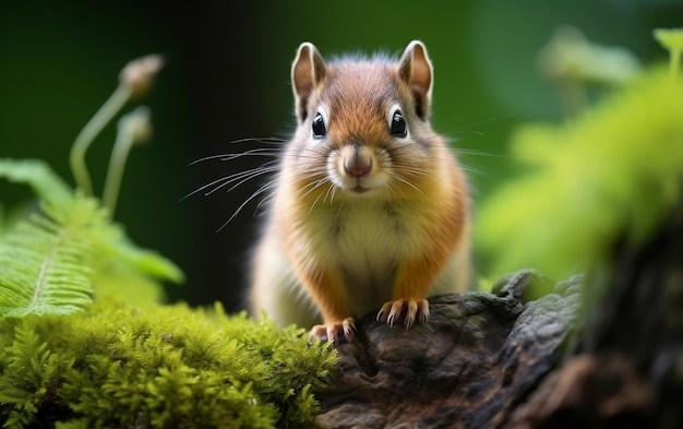 Chipmunk standing on the rock AI