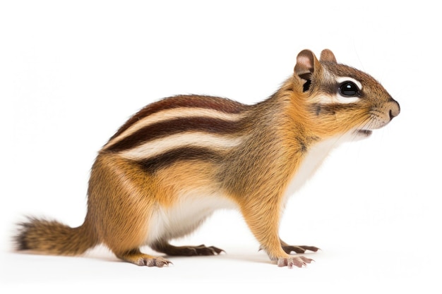 Chipmunk on white background