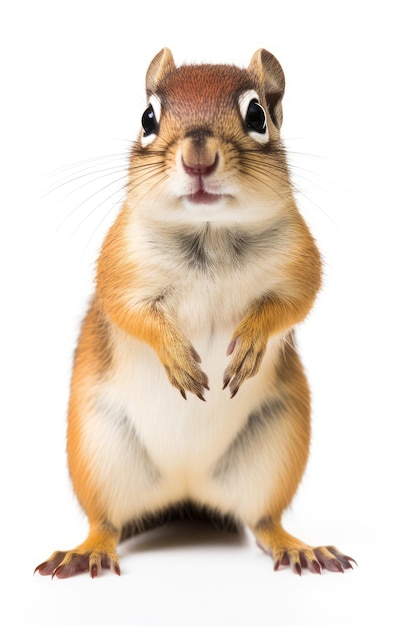 Chipmunk on white background