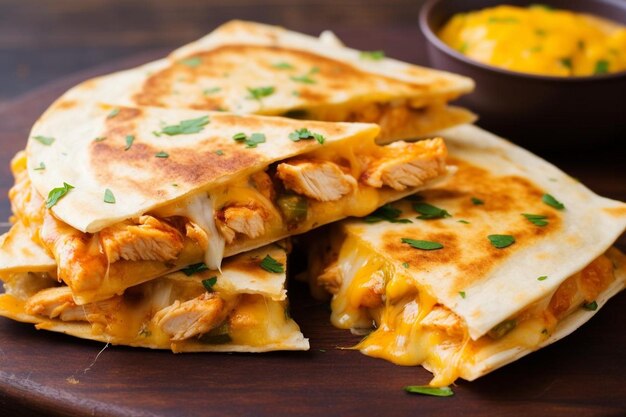 Photo chipotle mango chicken quesadillas with monterey