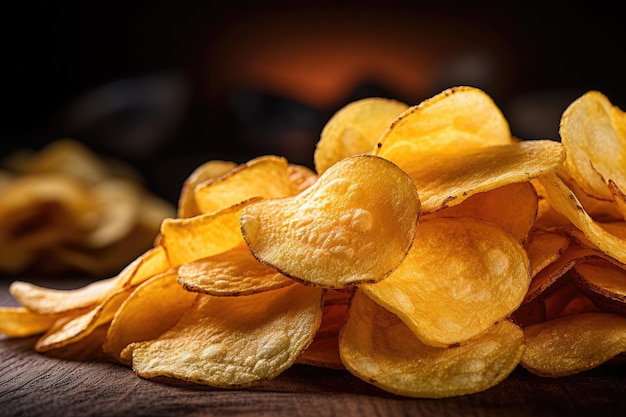 Chips made from potatoes