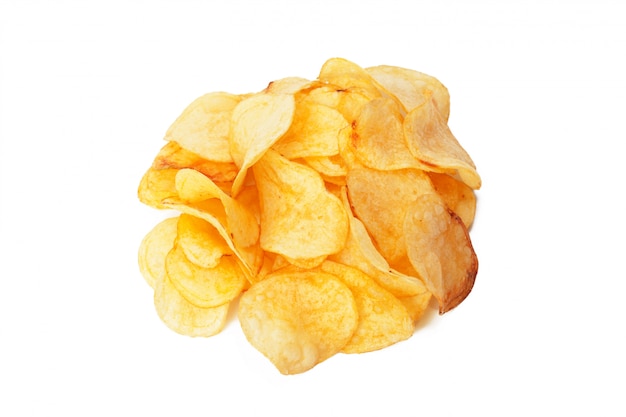 Chips op wit worden geïsoleerd dat