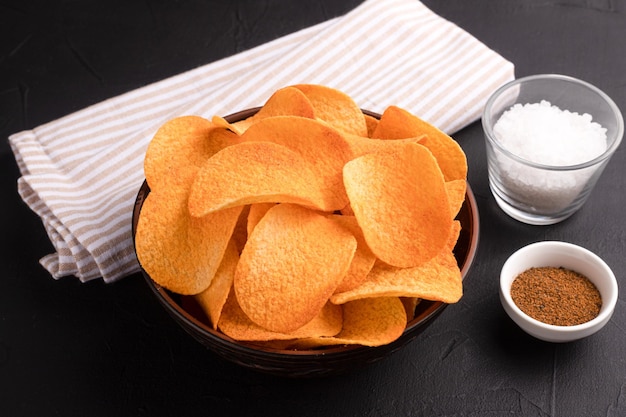 Chips potato chips chips on different backgrounds crispy snack