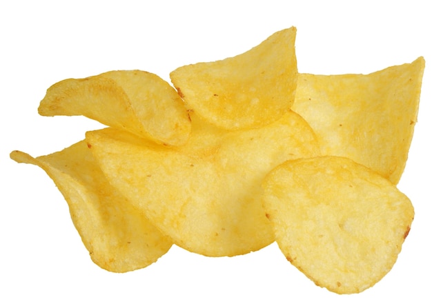 Chips on a white background