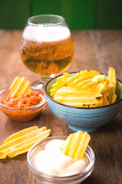 Chips with beer