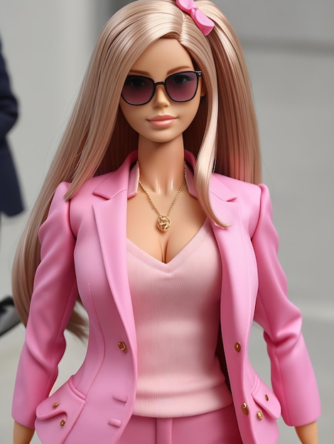 Chique Barbie-pop in roze pak Stijlvol verzamelobject