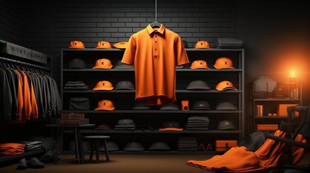 Foto chique oranje-zwarte monochromatische kleding