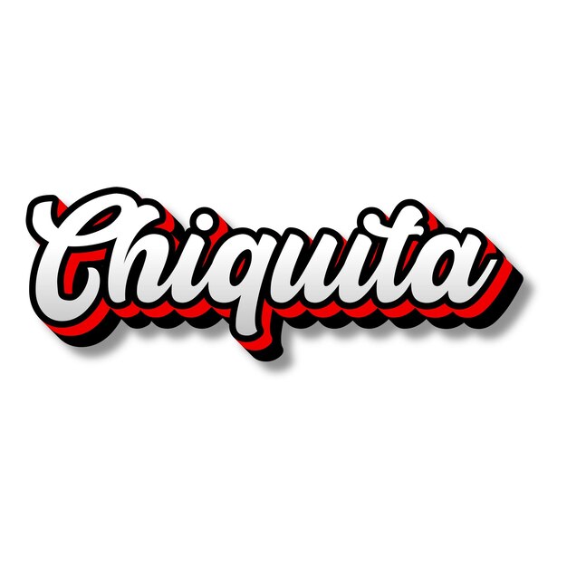 Photo chiquita text 3d silver red black white background photo jpg