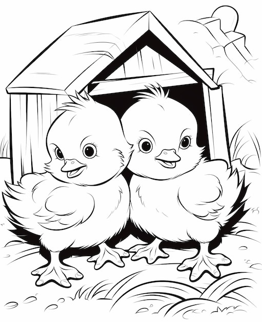 Chirpy Coop Adventures Coloring Fun with Cute Baby Chickens