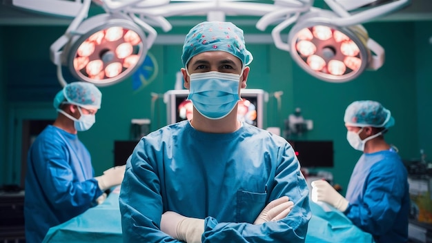 Chirurg met een masker in de operatiekamer