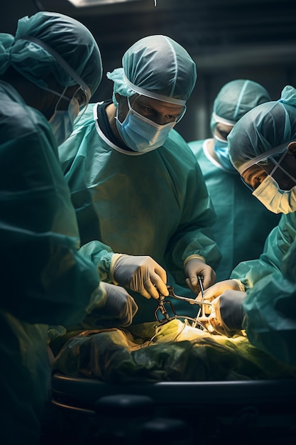Chirurgen en assistenten in de operatiekamer aan het werk