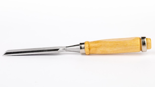 Chisel for carpentry isolated on a white background