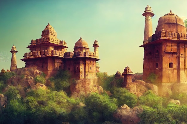 Chittorgarh Fort India The largest fort in India looks like a city lost in time digital art style