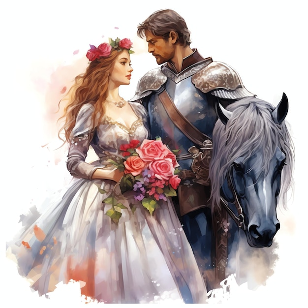 Chivalrous Medieval watercolor fantasy