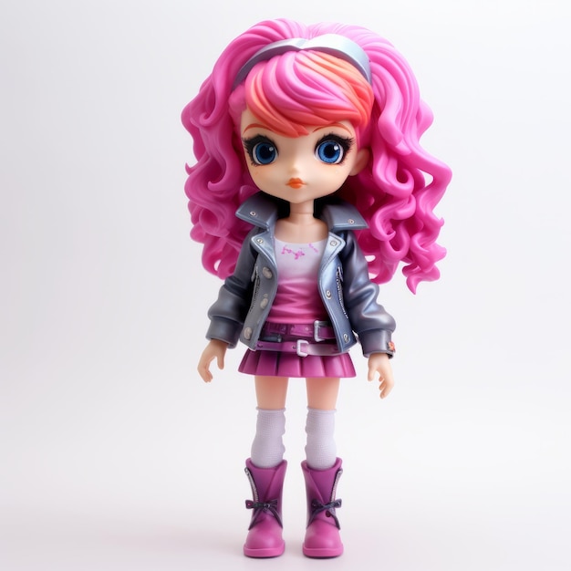 Chloe Dynamic Anime Doll With Pink Hair And Pink Boots