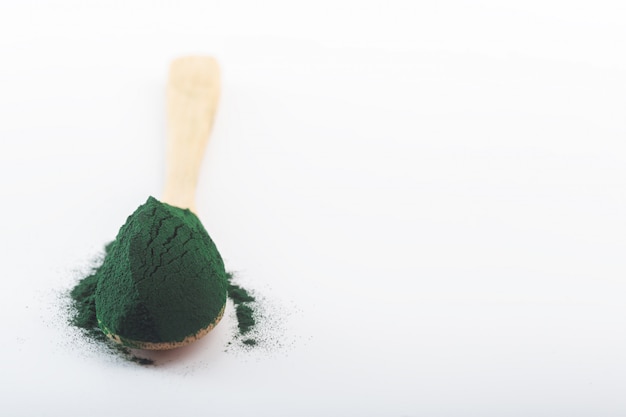 Chlorella eencellige groene algen. superfood