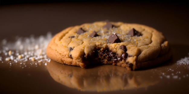 Choco chip cookie close-up shot