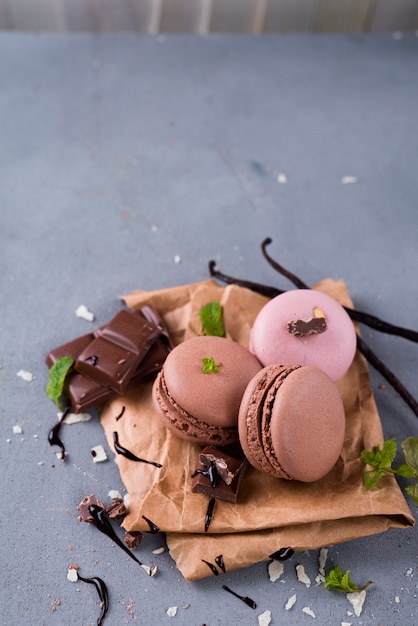 Chocolade bitterkoekjes met munt