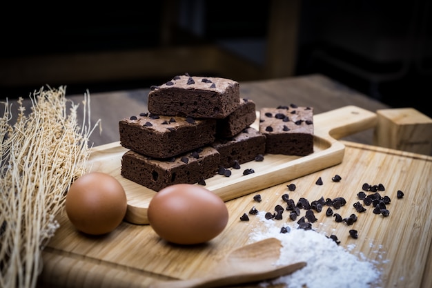 Chocolade brownie dessert