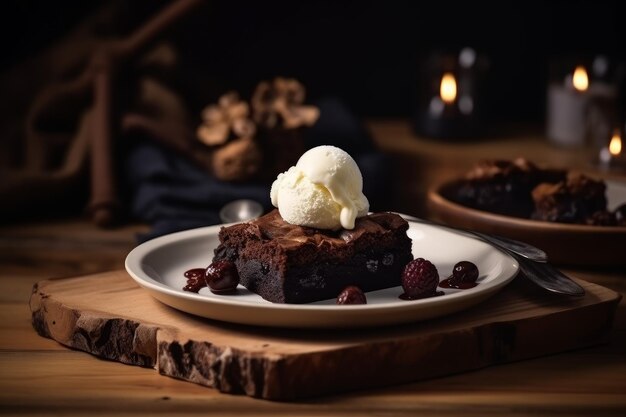 Chocolade brownie ijs Genereer Ai