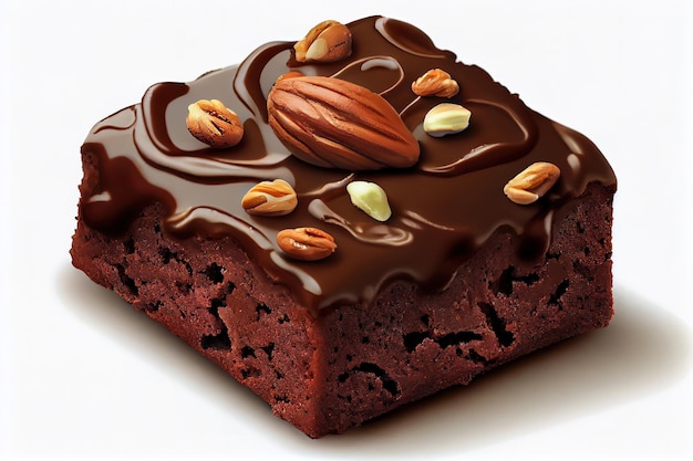 Chocolade brownie met noten Generatieve Ai
